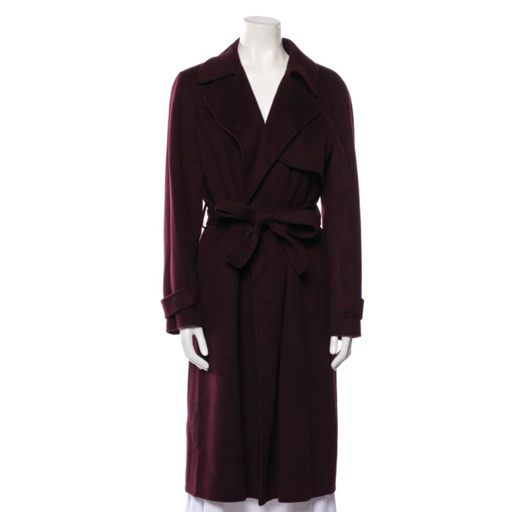 Theory Oaklane Double-Face Burgundy Cashmere Coat Size L